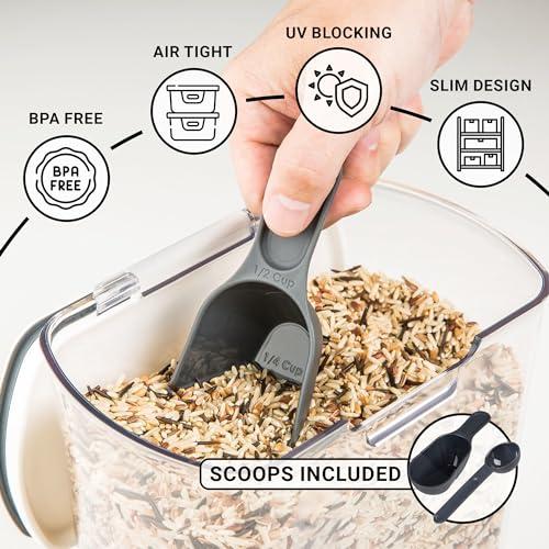 Progressive International Progressive International Prepworks ProKeeper 8 Piece Food Storage Containers Set with Air Tight Lids for Home and Professional Use, Clear/Gray