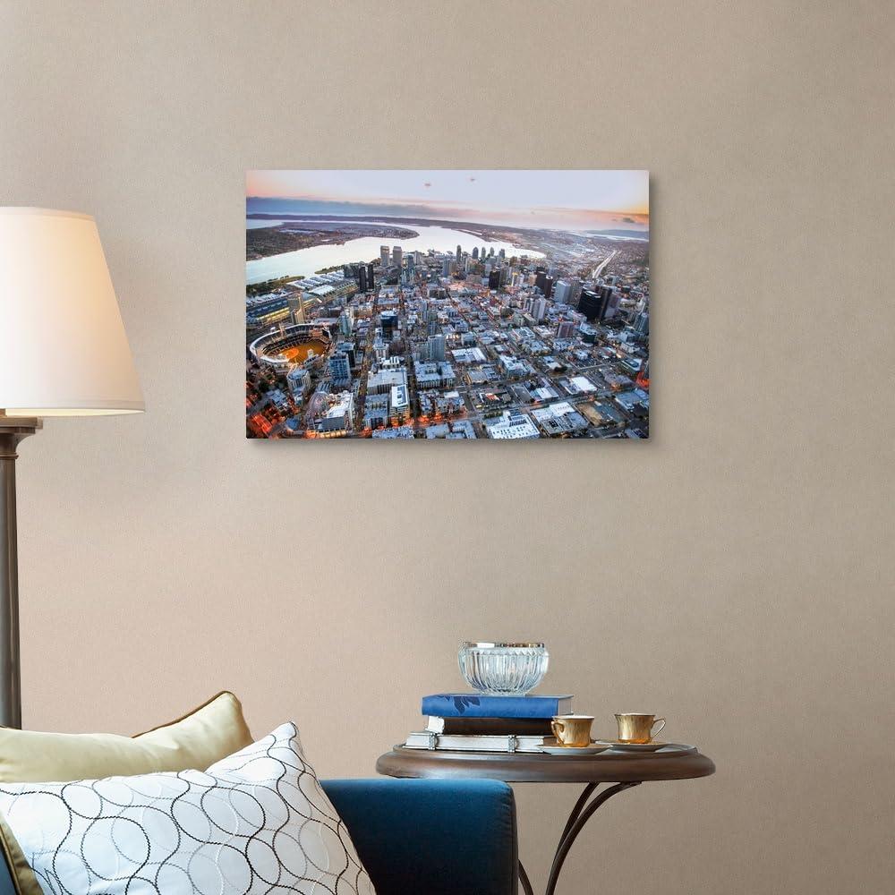 CANVAS ON DEMAND CANVAS ON DEMAND Petco Park, San Diego Canvas Wall Art Print by Copterpilot Photography, Fine Art Photography, Home Decor, Baseball Artwork, 30" x20in