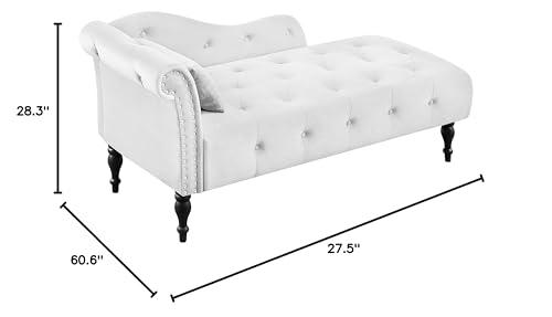 HomSof HomSof Modern Armless Chaise Lounge Indoor Chair with Solid Wood Legs