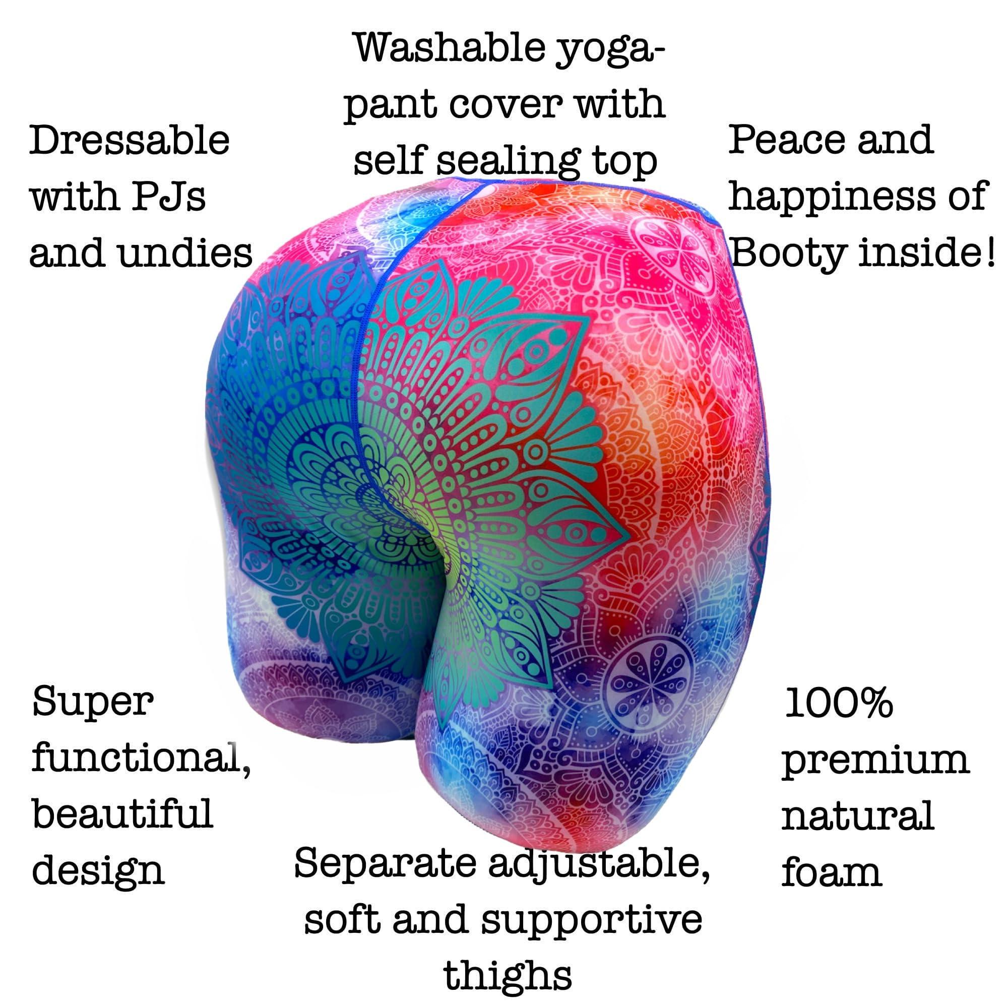 The Buttress Buttress Pillow - Natural, Soft, Supportive, Ergonomic Butt-Shaped Pillow for All Sleepers with Yoga Pant Cover - Relieves Stress and Anxiety