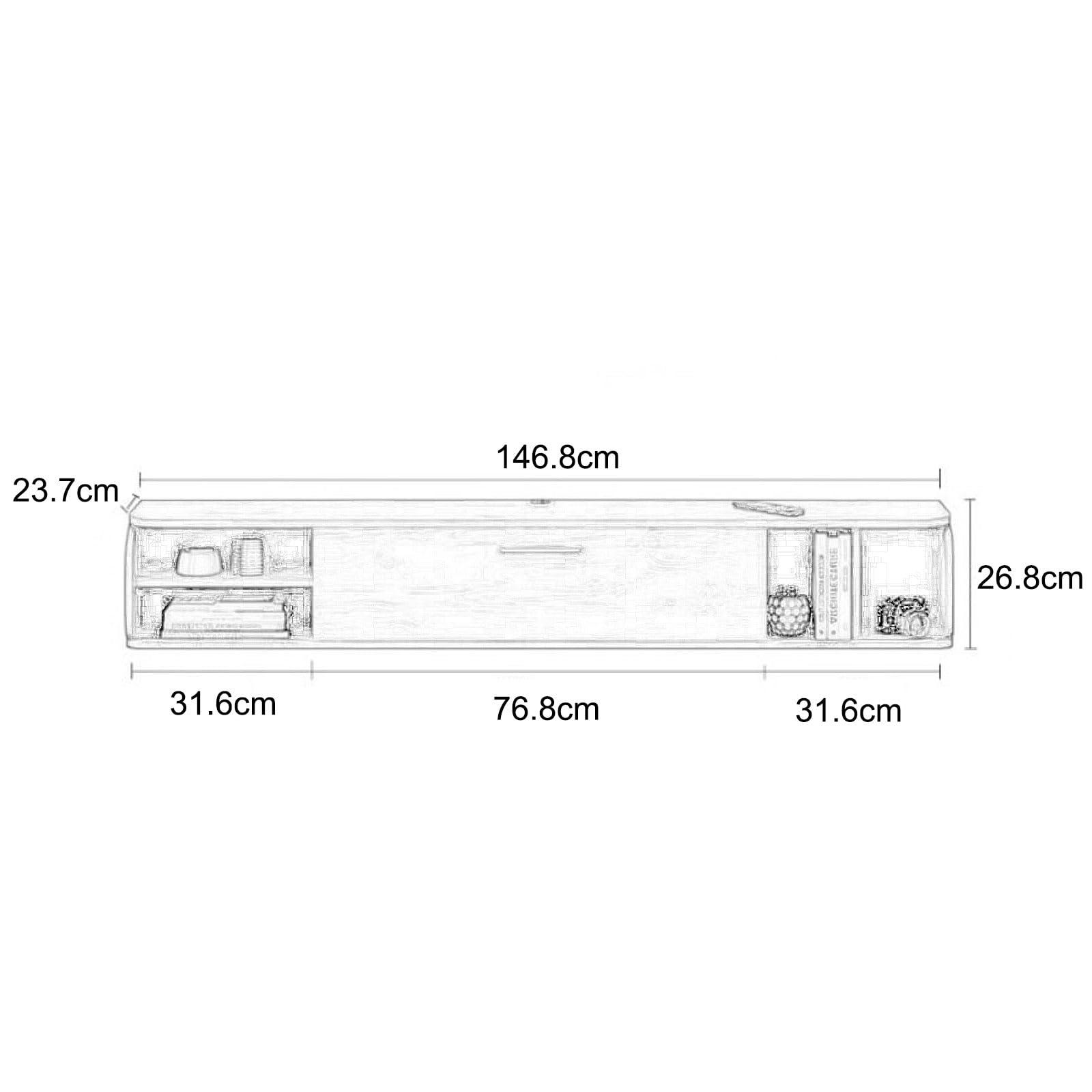 KOWJIFH Floating TV Shelf Wall Shelf TV Cabinet TV Stand Wall Mounted Media TV Console Audio/Video Hutch Electronics Shelf for TV Components Entertainment Center Storage Cabinet Book Shelf Corner Shelves