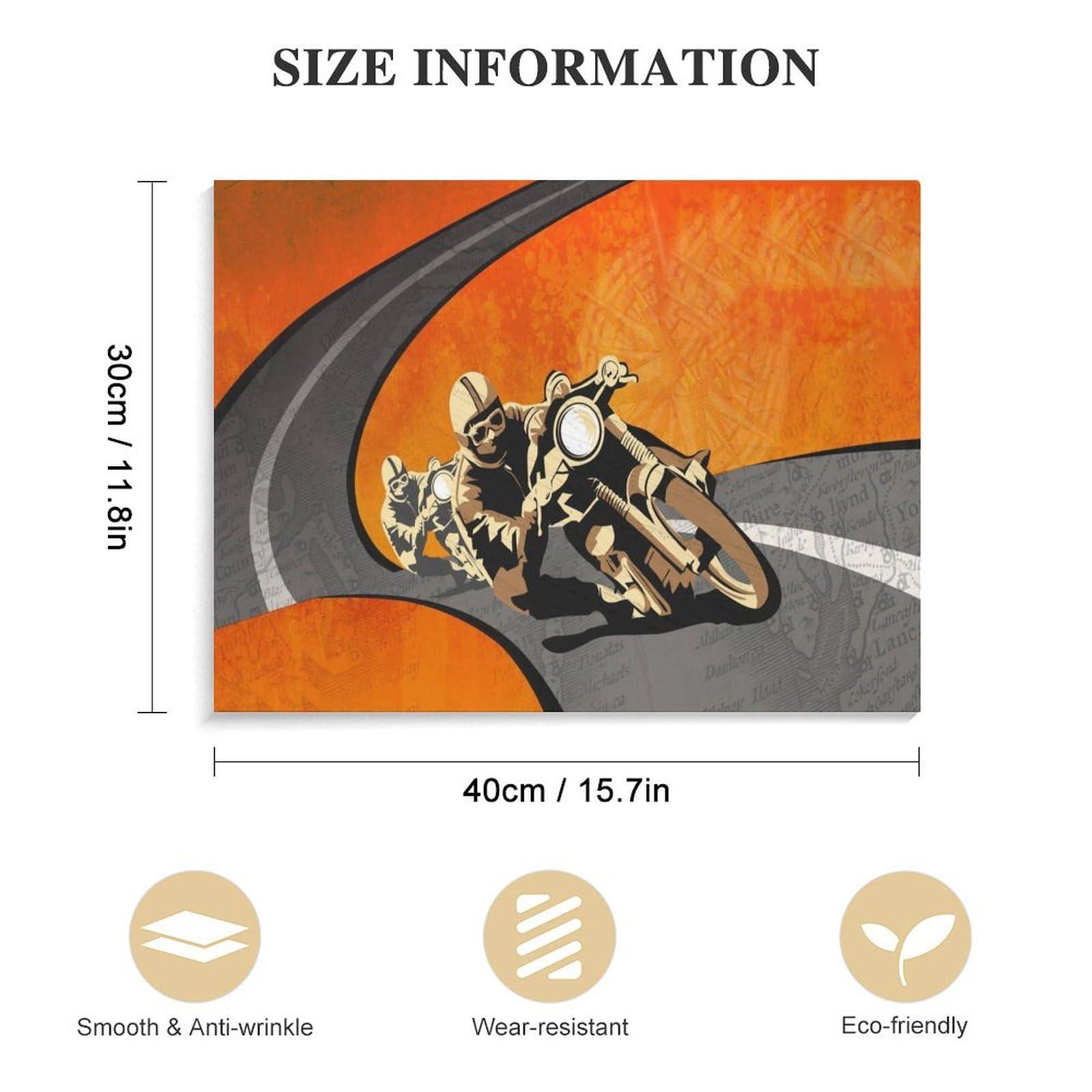 BEBUSH Art Idea Painting Poster Wall Decor Vintage Motorcycle Isle of Man Room Aesthetic Decor Canvas Wall Art Prints for Wall Decor Room Decor Bedroom Decor Gifts 8x10inch(20x26cm) Frame-style