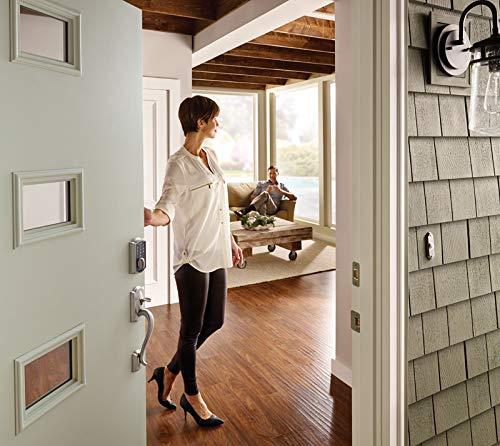 SCHLAGE Schlage FE285 CAM 619 FLA RH Camelot Front Entry Handleset with Right-Handed Flair Lever, Lower Half Grip, Satin Nickel