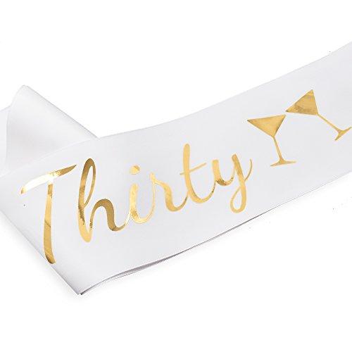 ADBetty Dirty Thirty Satin Sash - 30th Birthday Sash 30th Birthday Gift Idea for Women Fun Party Sash Birthday Party Favors, Supplies and Decorations