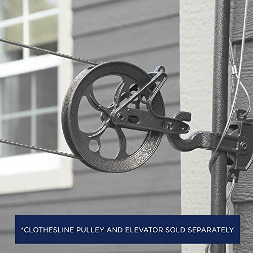 Strata Strata 150 Feet Clothesline Outdoor Heavy Duty Galvanized Wire Steel Cable, Mocha PVC Coating - Clothes Line Wires for Outside Laundry Drying