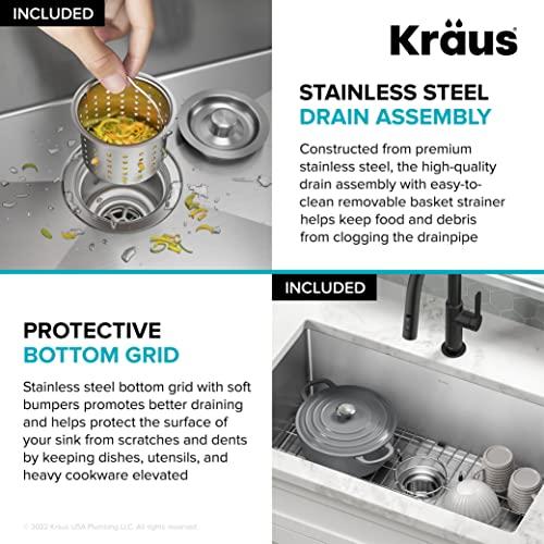 Kraus Kraus KHU100-32 Standart PRO 16 Gauge Undermount Single Bowl Stainless Steel Kitchen Sink, 32 Inch