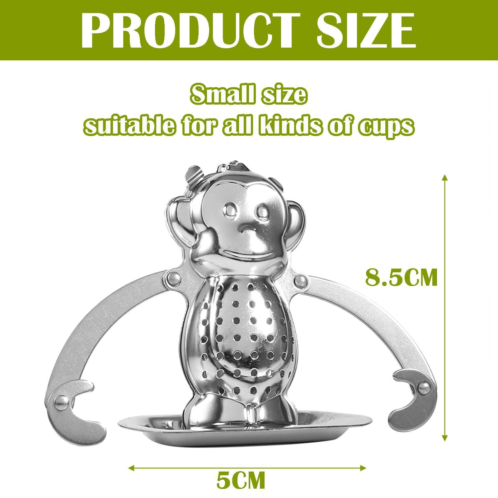 Enforose Monkey Tea Infuser,Stainless Steel Tea Steeper For Loose Tea,Funny Tea Strainer,Funny Tea Infuser,Safe and Cute Herb and Spice Infuser for Loose Leaf Tea Coffee Beans Seasonings and Spices