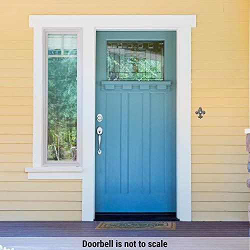 Waterwood Waterwood Solid Brass Medium Fleur De Lis Doorbell in Pewter - Wired & Illuminated Push Button from Environmentally Friendly Recycled Material