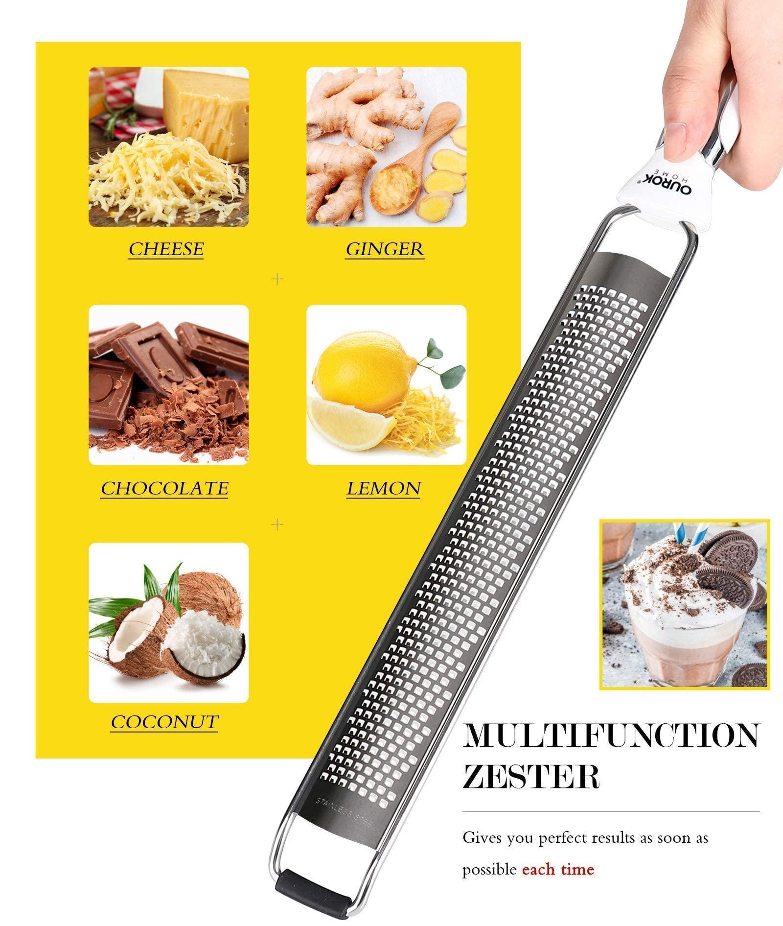 Ourokhome Ourokhome Rotary Grater Lemon Zester- Stainless Steel Cheese Grater for Fruit, Vegetable, Lemon, Cirtus