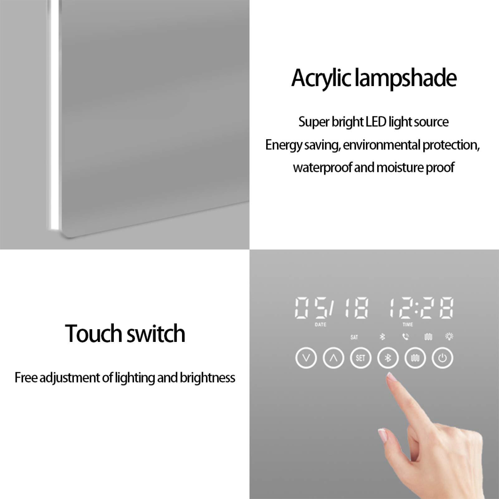 VinAmy Bathroom Mirror LED Bathroom Vanity Mirror,Dimmable LED Bathroom Wall Mounted Makeup Mirror,Anti Fog Wall Mount LED Lighted Bathroom Mirror,Vertical & Horizontal,24x32inch (24x32inch),Bathroom Mirror