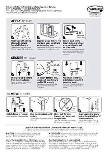 Command Command Display Ledges, Holds up to 2 lb, Slate, 2 Ledges with 8 Medium Command Strips, Damage Free Hanging Floating Shelf with Adhesive Strips, Personalize Living Room, Bedroom, Kids Room or Office