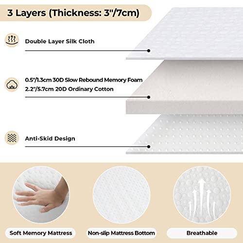 MAMIZO Folding Bed,Rollaway Bed with Mattress for Adults,Foldable Bed,Portable Bed,Metal Bed Frame with Memory Foam Mattress, Guest Bed for Bedroom,Office,Camp,No Assembly Required,(75\" x 31\"x14\")