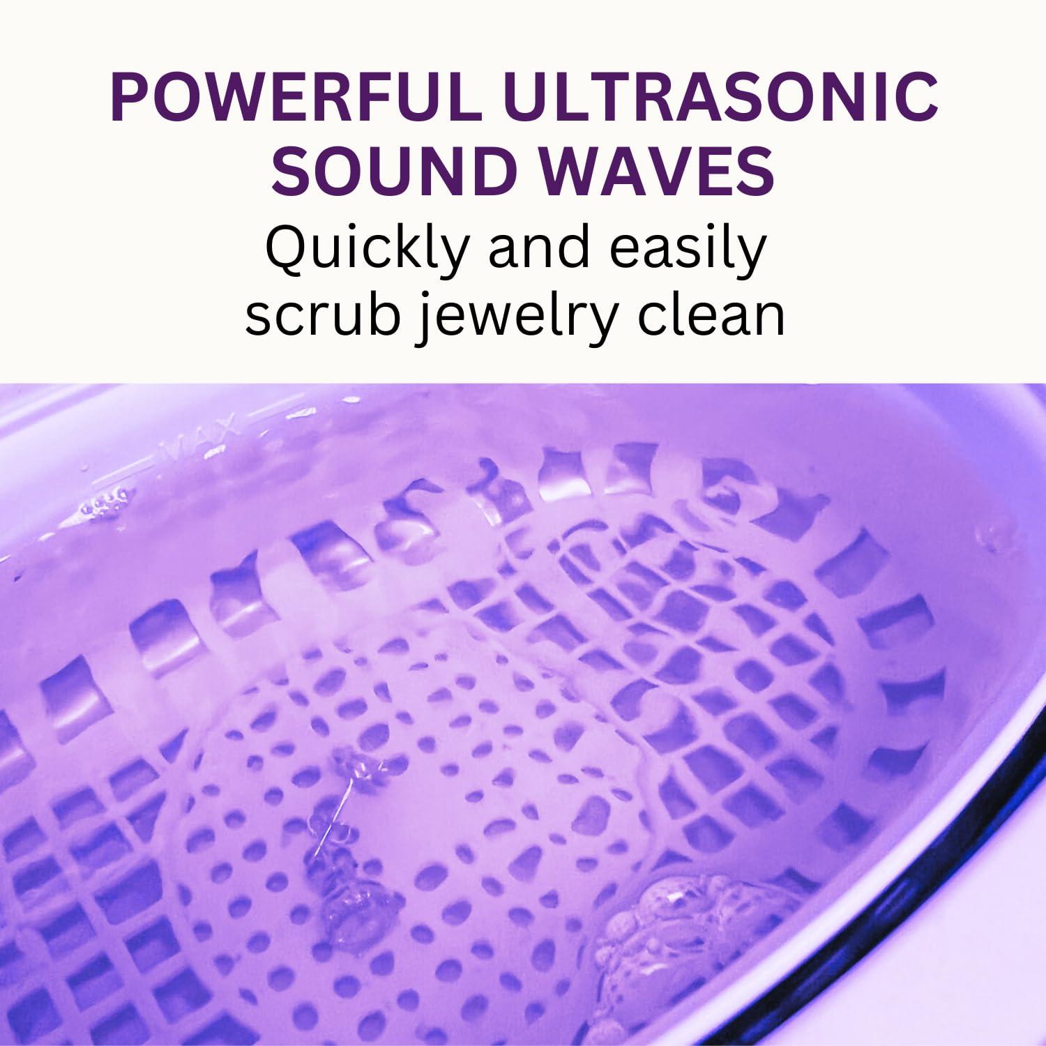 Gemoro GemOro Sparkle Spa | Personal Ultrasonic Jewelry Cleaner with 3 User-Programmable Timed Cleaning Cycles | Professional Performance Machine for Rings Watches Glasses Earrings (1783)