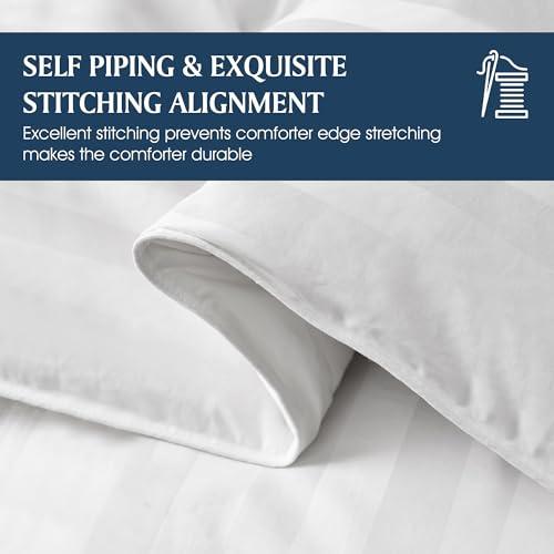 Blue Ridge Home Fashions Blue Ridge Home Fashions 350 Thread Count Cotton Damask Down Alternative Comforter, King, White