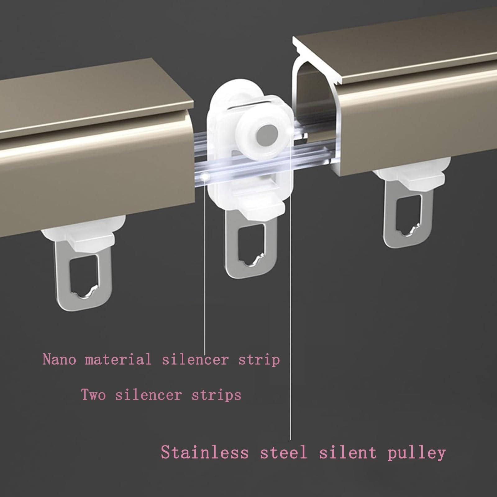 ROFBIHG Ceiling Track, Aluminium Ceiling Mount Curtain Track System, Curtain Track, Ceiling Track for Curtains, Mount To Ceiling Or Wall, Suitable for Living Room, Shower Room (Color : B, Size : 5m/16.4ft)