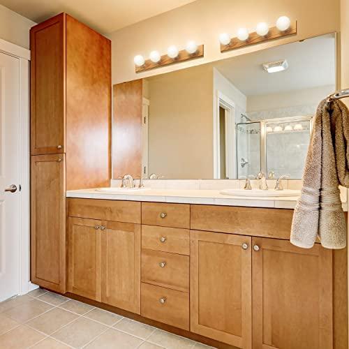 Design House Design House 500207 4 Strip Light Contemporary Dimmable for Bathroom, Bedroom, Makeup Vanity, Honey Oak