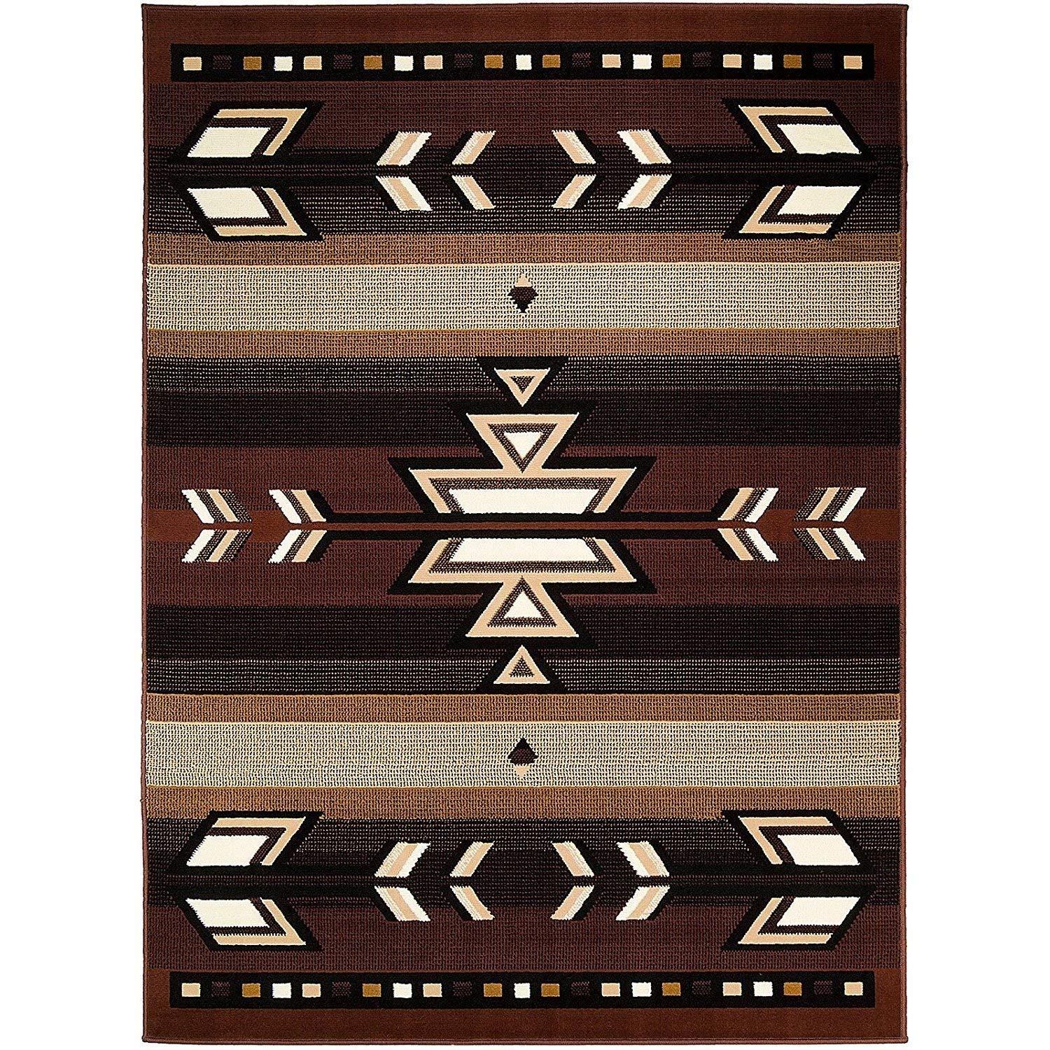 Champion Rugs Southwest Southwestern Modern Navajo Area Rug, Rustic Lodge, Brown (2 X 7 Runner)