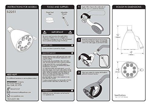 Speakman Speakman S-2251-BBZ Signature Icon Anystream High Pressure Adjustable Solid Brass Shower Head, Brushed Bronze
