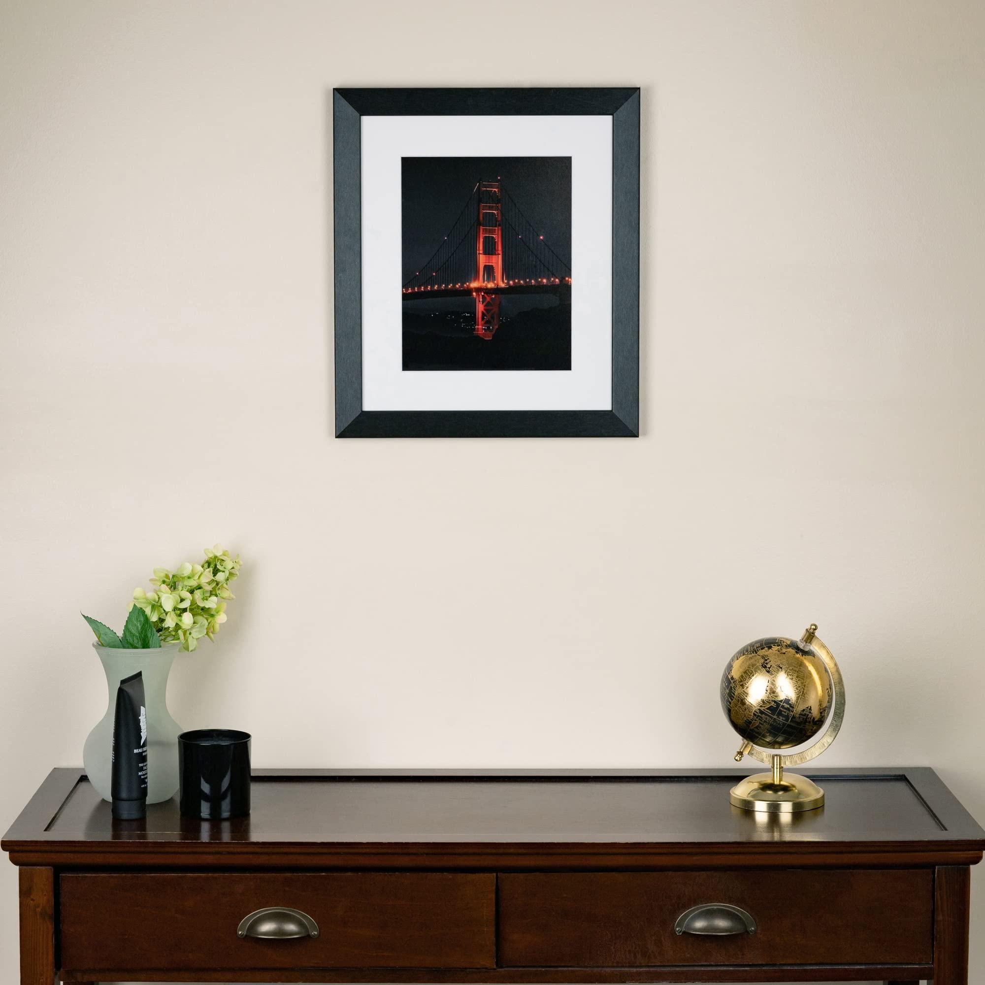 ArtToFrames ArtToFrames 17x25 Inch Black Picture Frame, This 1.25 Inch Custom MDF Poster Frame is Black Steel - Comes with Economy Acrylic and Corrugated Backing (2WOMBW26-469-17x25)