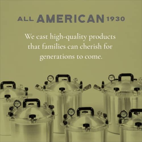 All American All American 1930 - 10.5qt Pressure Cooker/Canner (The 910) - Exclusive Metal-to-Metal Sealing System - Easy to Open & Close - Suitable for Gas, Electric, or Flat Top Stoves - Made in the USA