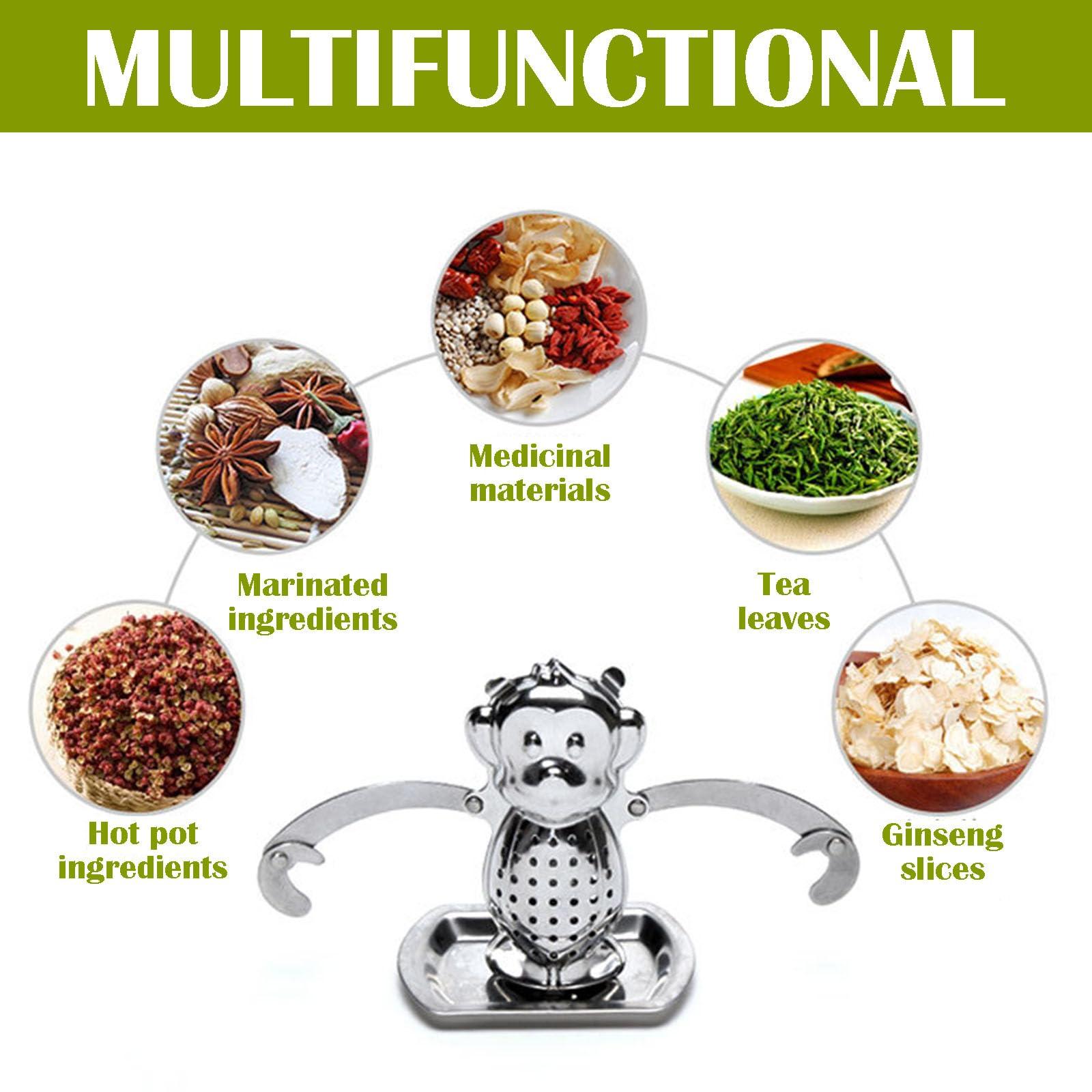 Enforose Monkey Tea Infuser,Stainless Steel Tea Steeper For Loose Tea,Funny Tea Strainer,Funny Tea Infuser,Safe and Cute Herb and Spice Infuser for Loose Leaf Tea Coffee Beans Seasonings and Spices