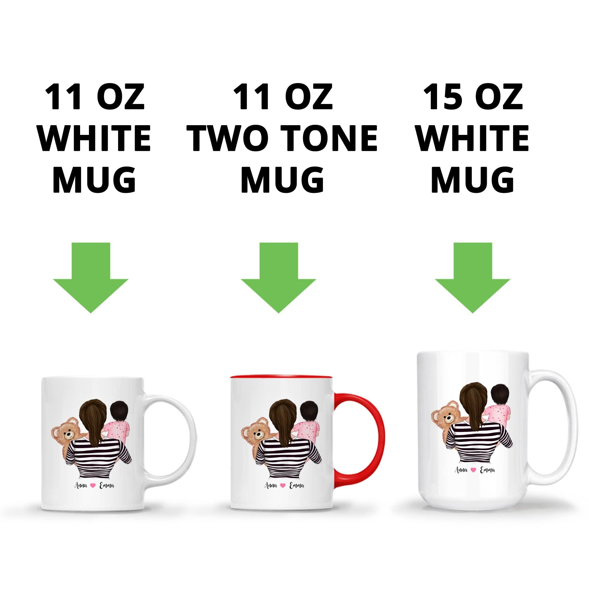 Gossby GOSSBY Personalized Custom Mug (Mom and Small Girl) Happiness is being a Mom Mothers Day Mug for Mom from Daughter Son, Personalized Mom Mug, Custom Mothers Day, Gifts Mug from Daughter Christmas Birt