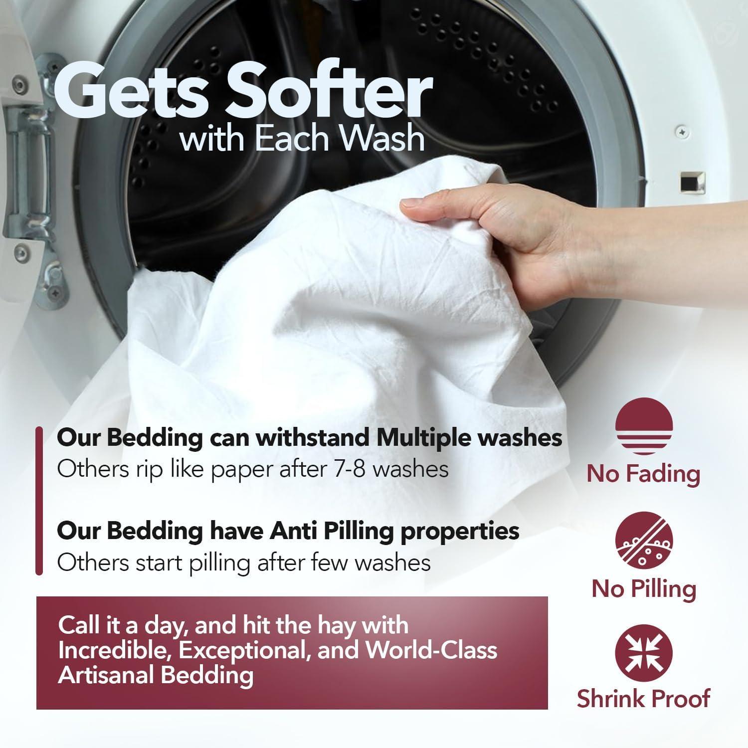 TEXAS LINEN CO. TEXAS LINEN CO. 100% Egyptian Cotton Sheets King Size - 800 High Thread Count Sheets King, 6 PC White Luxury Hotel King Size Sheets Set, 16\" Deep Pocket Sateen Weave Extra Soft Cooling Bed Sheet Sets