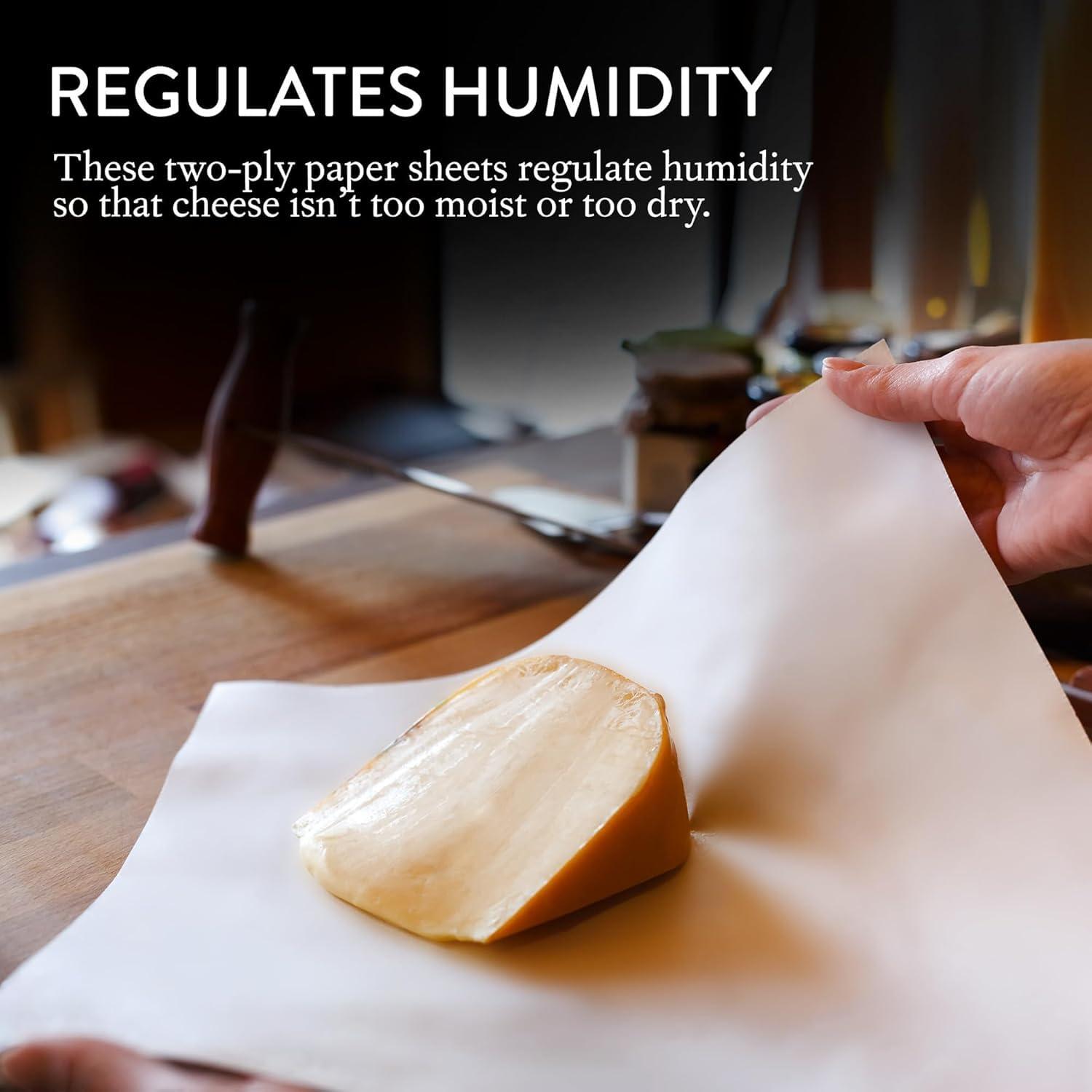 Formaticum Formaticum Cheese Storage Wax Coated Paper - Porous Wax Sheets From France - Keep Cheese or Charcuterie Fresh - Professional Grade Cheese Paper for Wrapping Cheese - 11 x 14 (15 Sheets with Labels)