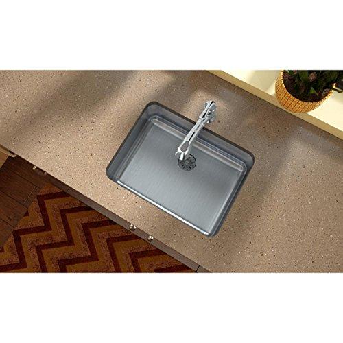 Elkay Elkay ELUH2115PD Lustertone Classic Single Bowl Undermount Stainless Steel Sink with Perfect Drain