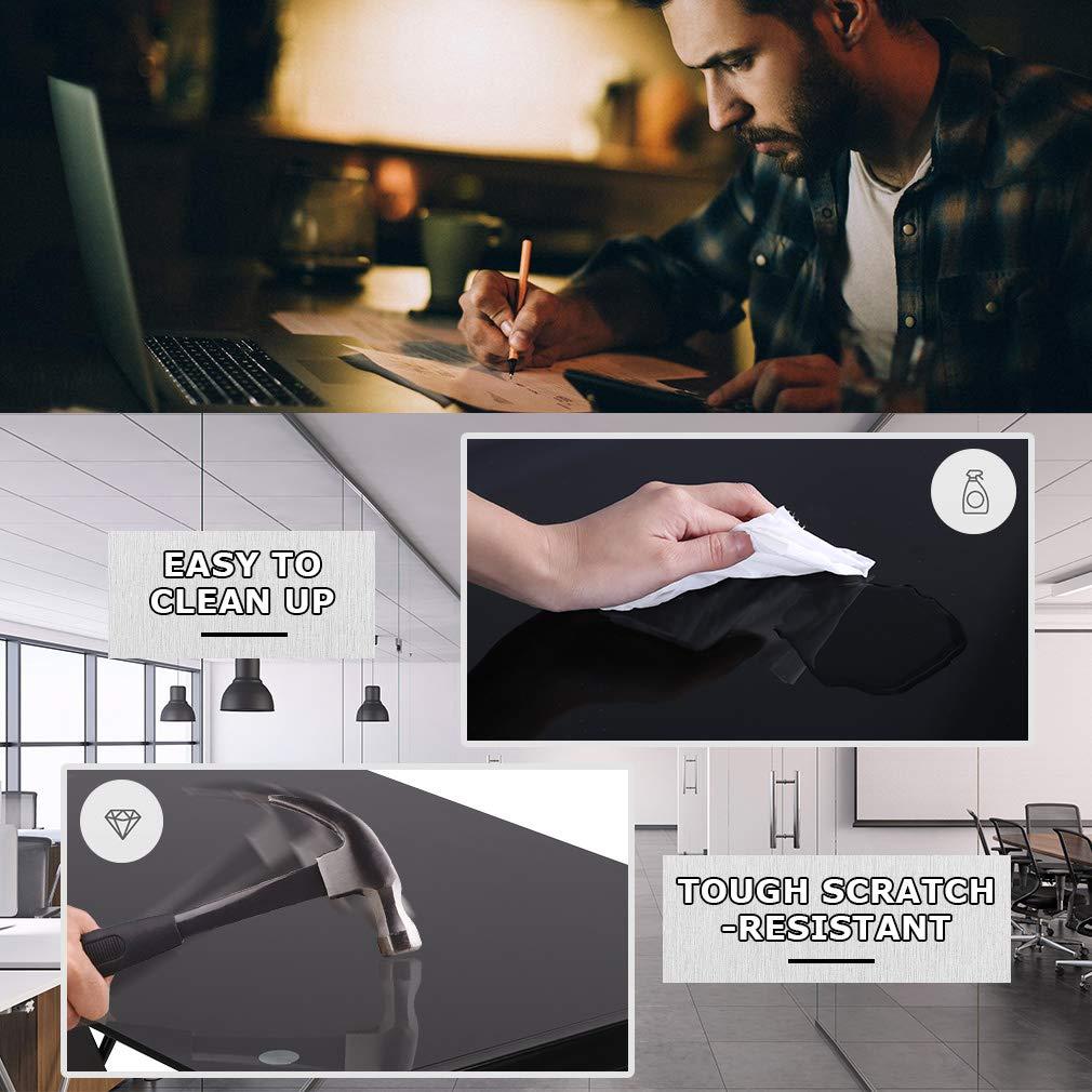 BestOffice L Shaped Computer Desk,Gaming Desk Home Office Corner Desk Toughened Glass Writing Study PC Modern Executive Table with Keyboard CPU Stand for Kids Student Women Men