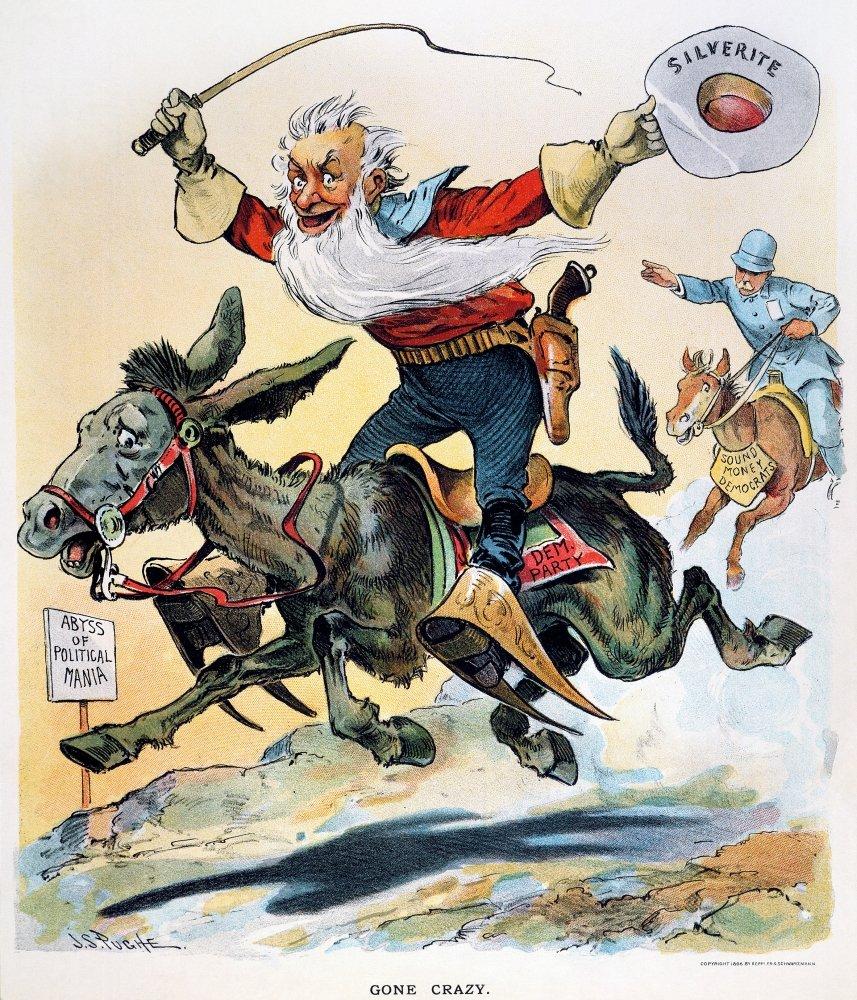 Posterazzi Free Silver Cartoon 1896 Namerican Cartoon By JS Pughe 1896 Suggesting That The Western Free Silverites Had Captured Control Of The Democratic Party Poster Print by (24 x 36)