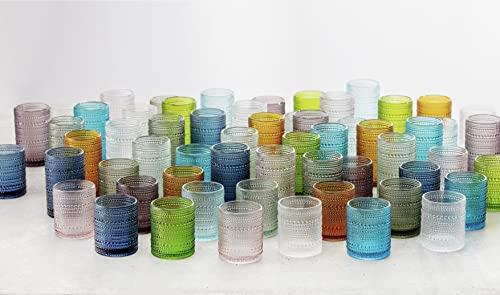 Fortessa Fortessa Jupiter Beaded Hobnail Glass, 13 Ounce Iced Beverage (Set of 6), Cornflower Blue