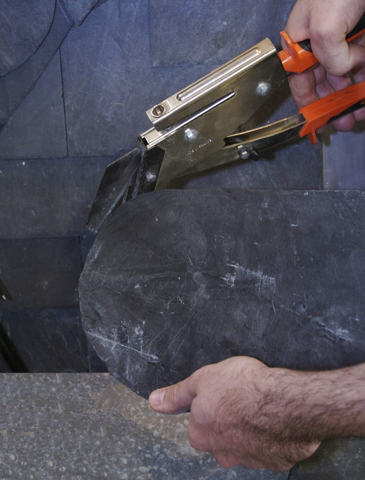 Edma EDMA - MAT Roofing Slate Cutter with Hole Punch - 35 mm Blade - Roofers Tool - Perfect for Cutting, Punching and Trimming Roof Slate Tiles - Lightweight and Compact - 031055 - Soft Grip Handles