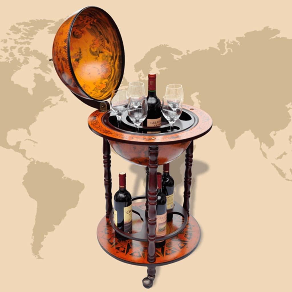 YITHOPI YITHOPI Globe Bar Wine Stand 16th Century Italian Replica Liquor Cabinet, Globe Wine Bar Stand for Living Room, Dining Room, Home Eucalyptus Wood