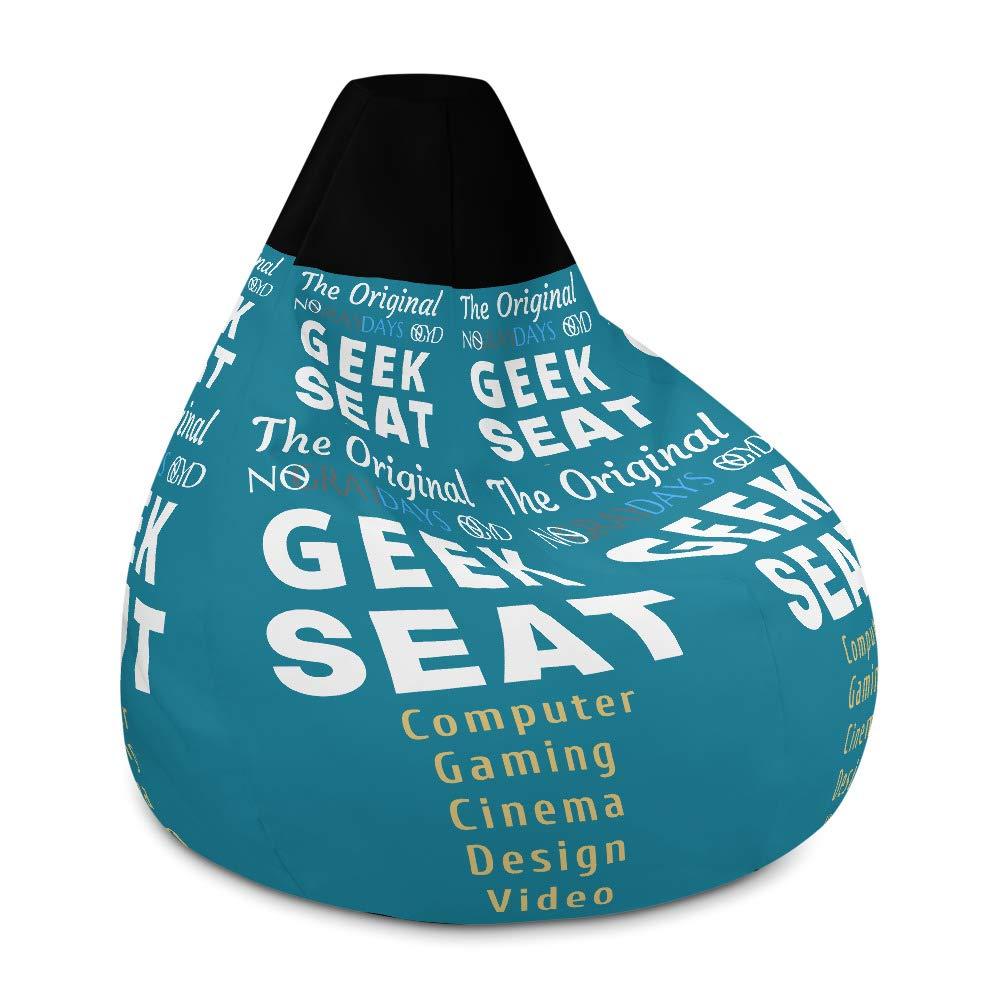 NoGrayDays Bean Bag Chair w/Filling The-Geek-Seat Soft Sofa Gaming Sack Funny Novelty Gift for Men Women Kids Teens mom dad Adults