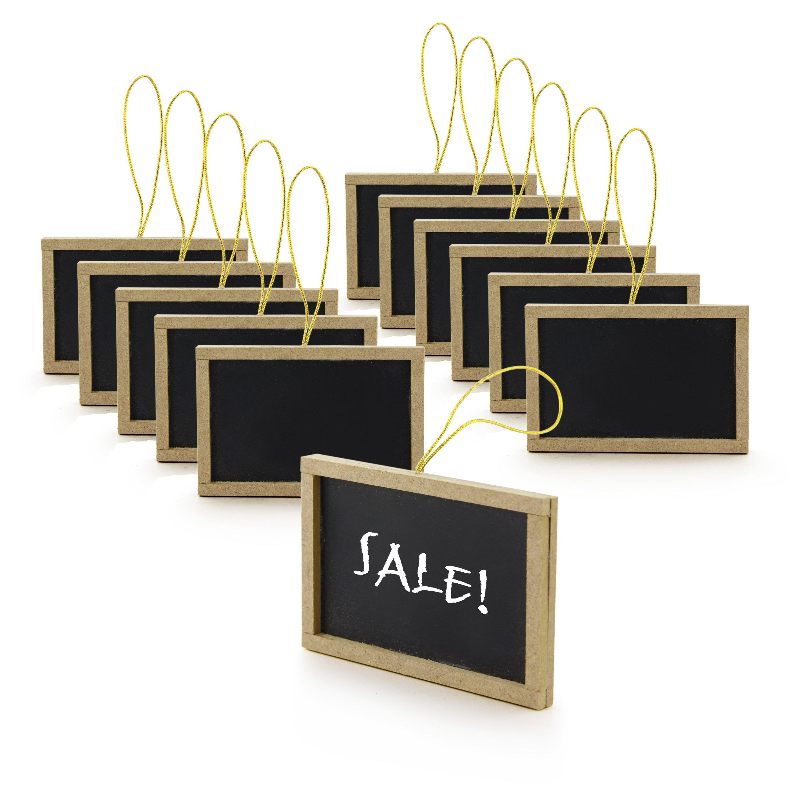 New Star Foodservice New Star Foodservice 27907 Rectangle Black Mini Chalkboard, 2-Inch by 3-Inch, Set of 12