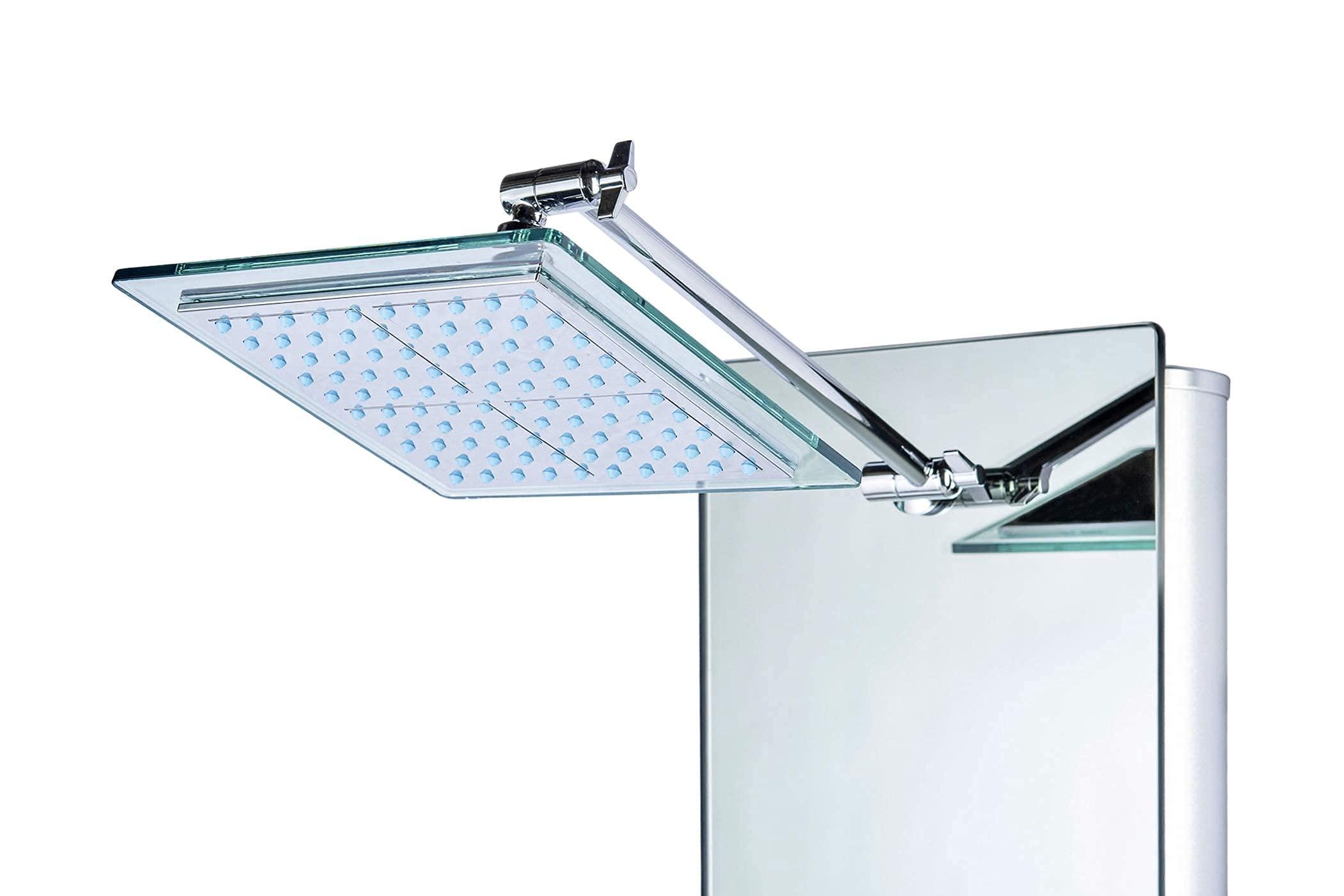 Blue Ocean Blue Ocean 52" Aluminum SPA392M Shower Panel Tower with Rainfall Shower Head, 8 Multi-functional Nozzles