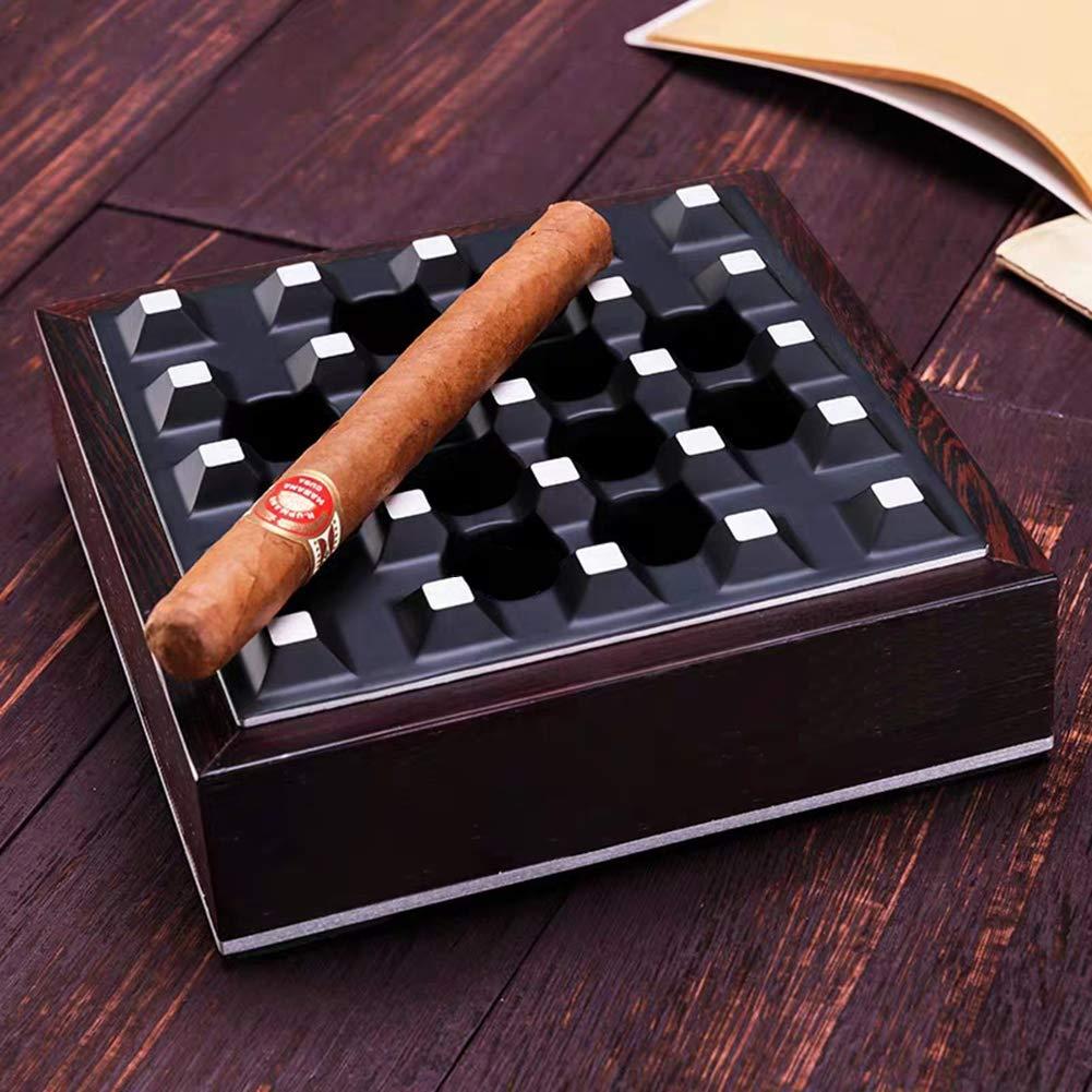Leicraft Ashtray ,Metal&Wood,Desktop Ash Holder for Home Office Decoration Art