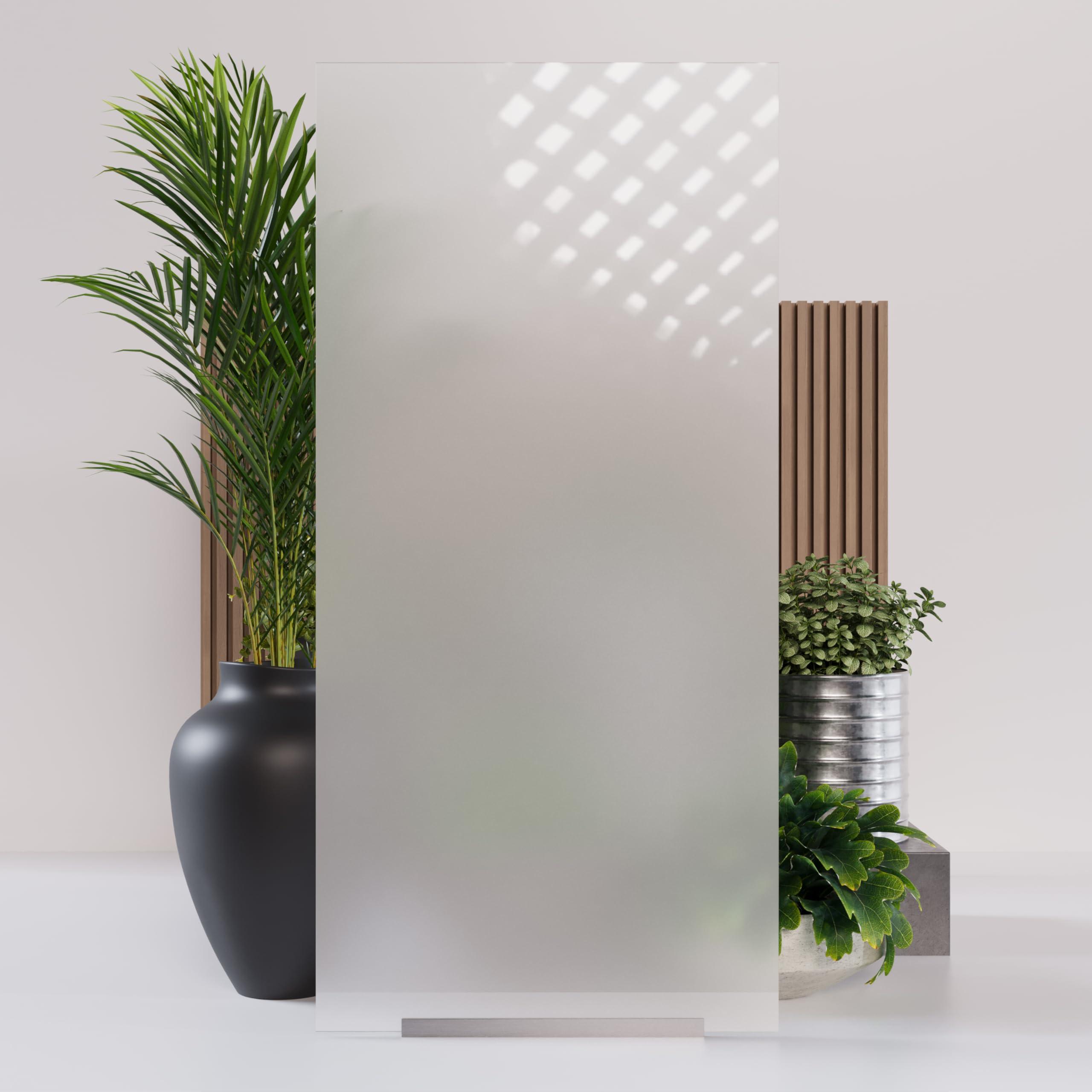 Doors55 Doors 55 Glass Room Divider Panel and Partition Wall, Partition Wall Divider & 2 Panel Room Divider - Perfect Wall Divider for Room Separation & Partition Room Dividers (Frosted Glass, 72x80)