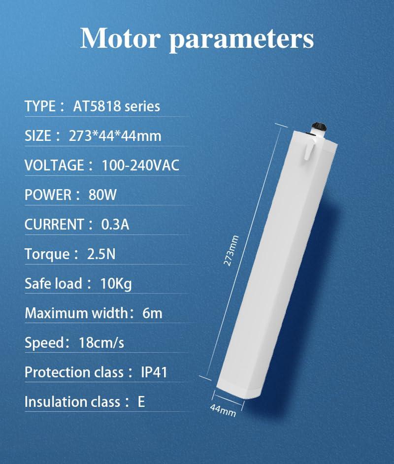 SIXIN Tuya Smart Motorized Vertical Blinds Motor & Track,Smart Motorized Curtains, 180 Rotation, Compatible with Google Assistant & Amazon Alexa (ZigBee Motor - 5M (196.9in) Track)