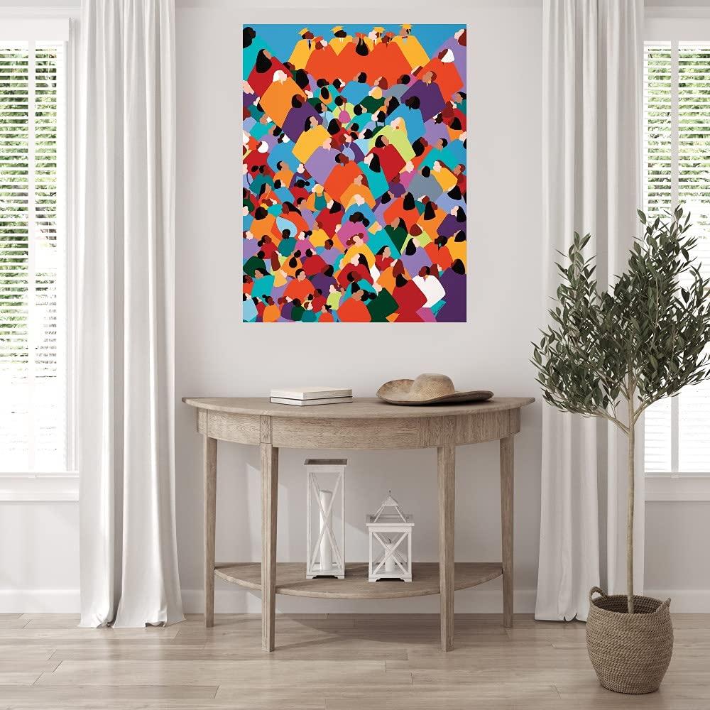 WAMPAT WAMPAT Floating 70 inch TV Stand with Yellow/Blue LED Lights, Entertainment Center Media Console, Wall Mounted Shelf Media Console Cabinet with Storage for 65/70/75 Inch TVs, White&Grey