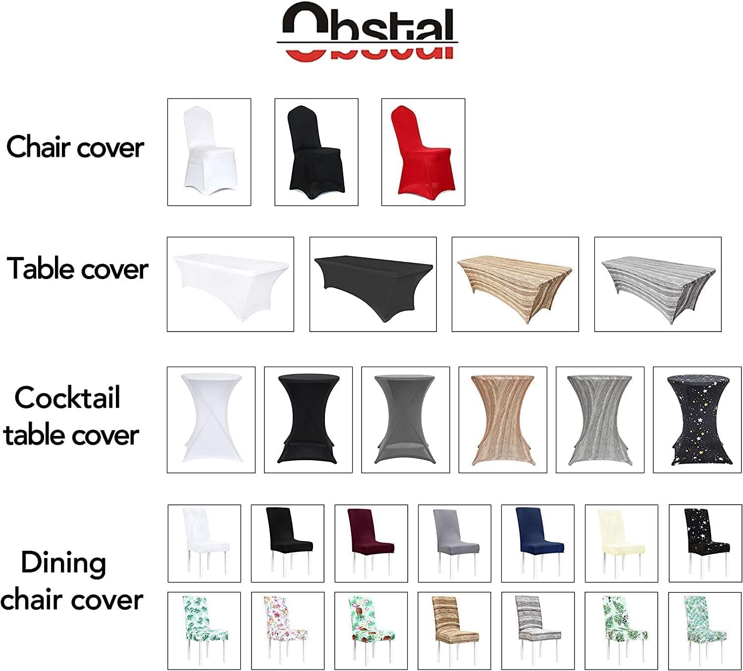 Obstal Obstal 6 Pack Stretch Spandex Red Table Covers for 8 Foot Tables - 8 FT Universal Rectangular Fitted Tablecloth Protector for Wedding, Banquet, Party, 96 Length x 30 Width x 30 Height Inches