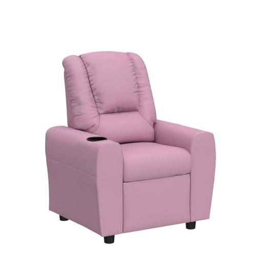 hzlagm hzlagm Kids Recliner Chair with Cup Holder, Toddler Recliners for Kids Age 0-5 with Side Pockets and Non-Slip Footstool, Child Recliners for Girls Boys Kids Room, Children\'s Rooms, Pink