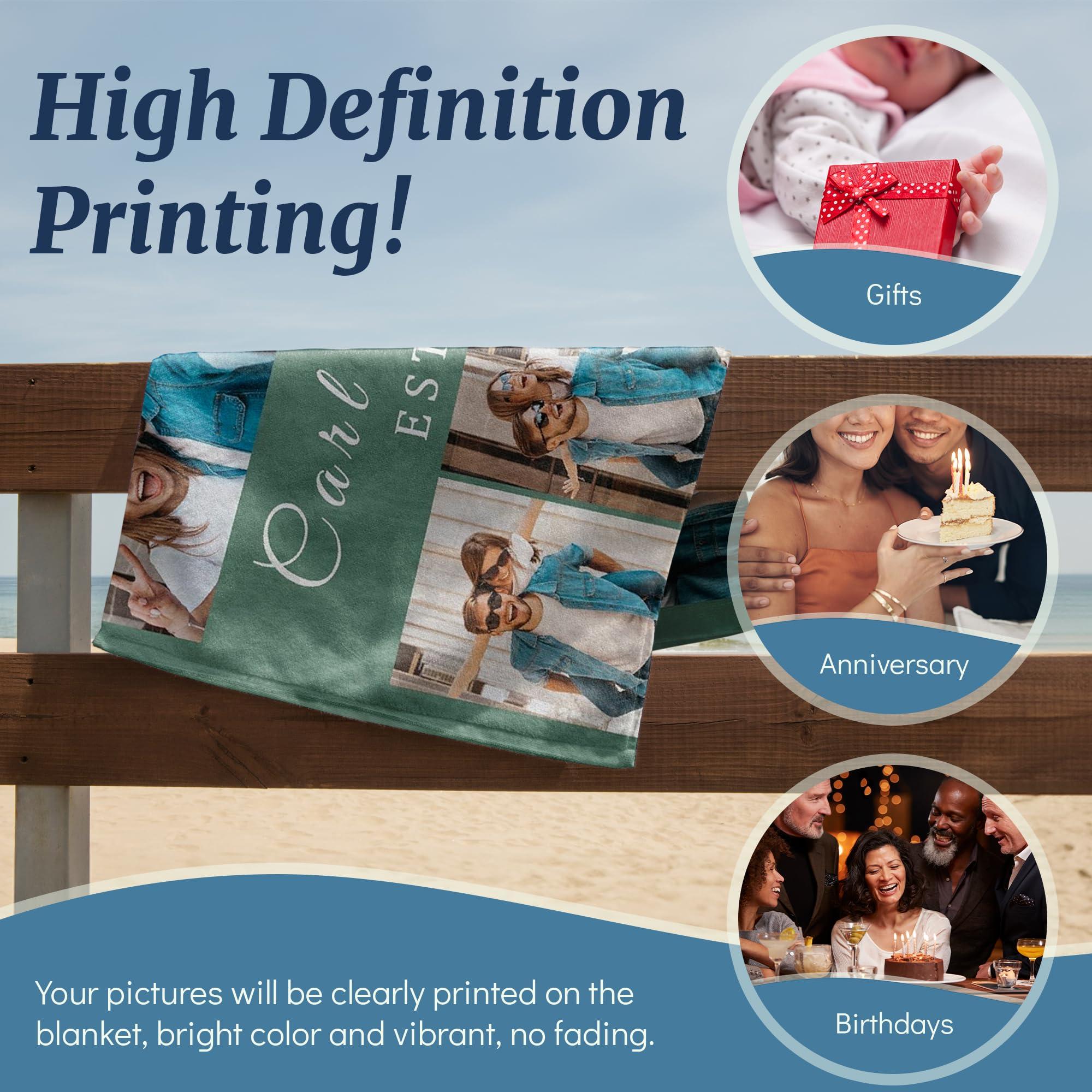 Generic Generic Print Legacy Custom Photo Blanket - Personalized Soft Flannel Throw Blanket - Customizable Picture Blanket for Birthday, Mother\'s Day & More - Printed in USA (Style 12, 60x80)