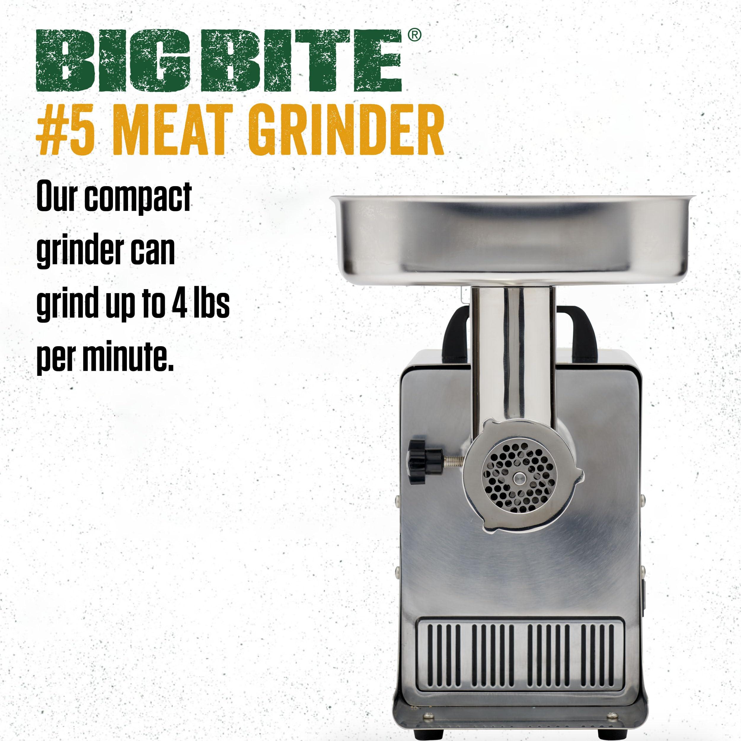 LEM LEM Products BigBite #5 Meat Grinder, 0.35 HP Stainless Steel Electric Meat Grinder Machine, Ideal for Occasional Use