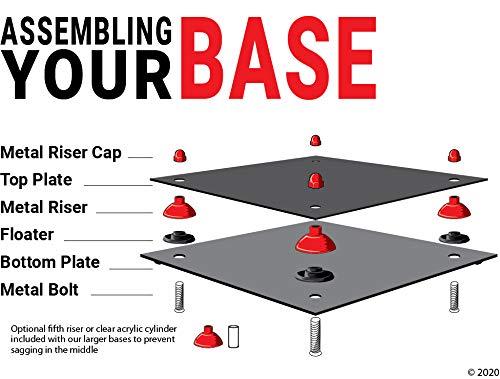 Better Display Cases Better Display Cases Acrylic Large Helmet - Hard Hat Display Case with Mirror Case, Red Risers and Clear Base 15.25\" x 12\" x 9\" (A082/V13)