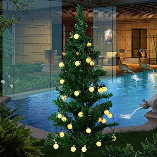 BAOANT BAOANT Solar String Lights Fairy Lights 20Ft 30 LED Crystal Ball String Lights Starry Lights Globe String Lights for Garden Home Patio Indoor Outdoor(Warm-White)