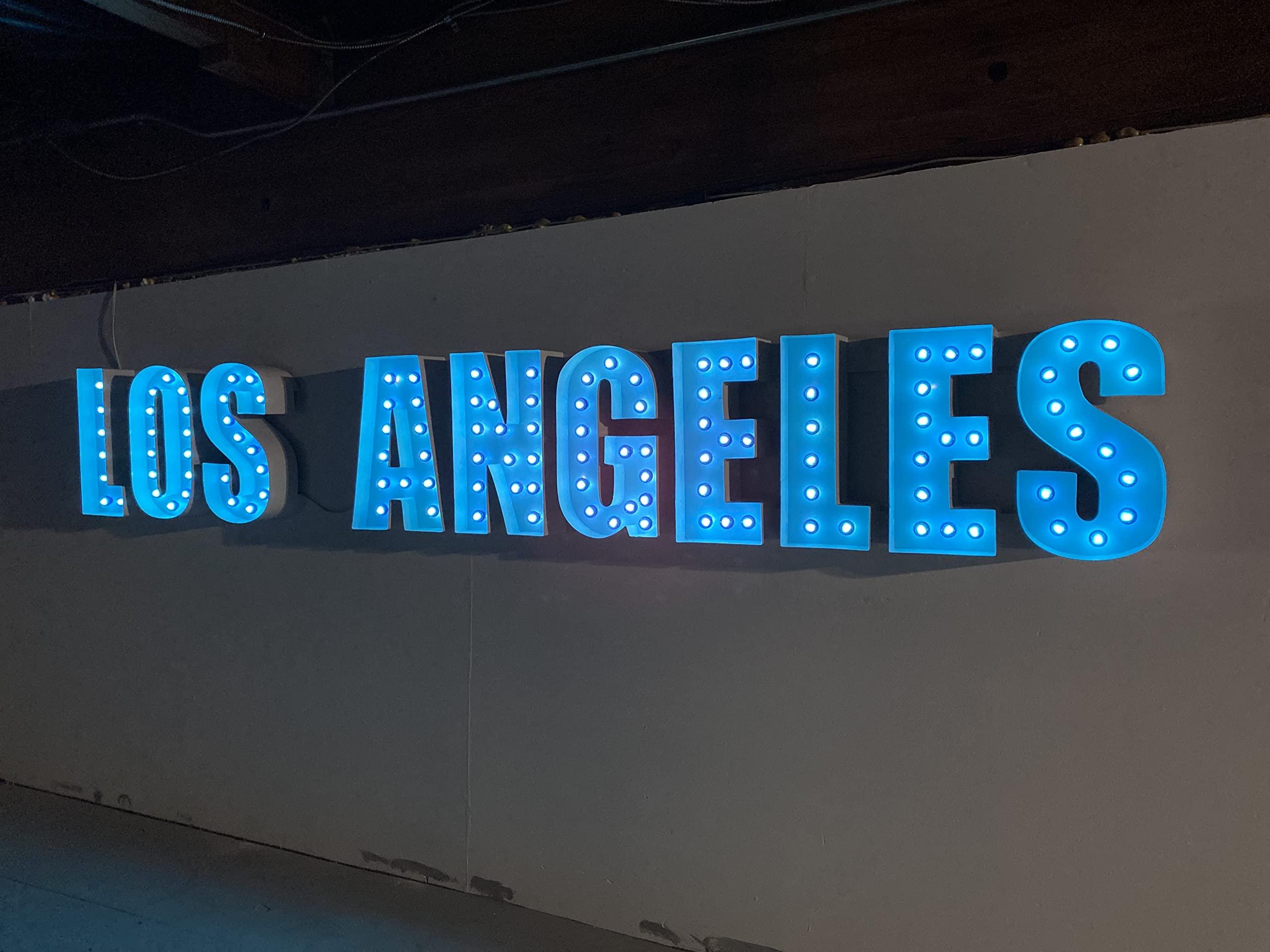 Generic Custom Marquee Sign Letters | Large Marquee Letters 3ft Tall | Marquee Letters 3 feet tall | Bar Sign With Lights | Los Angeles Wall Art (6, White)