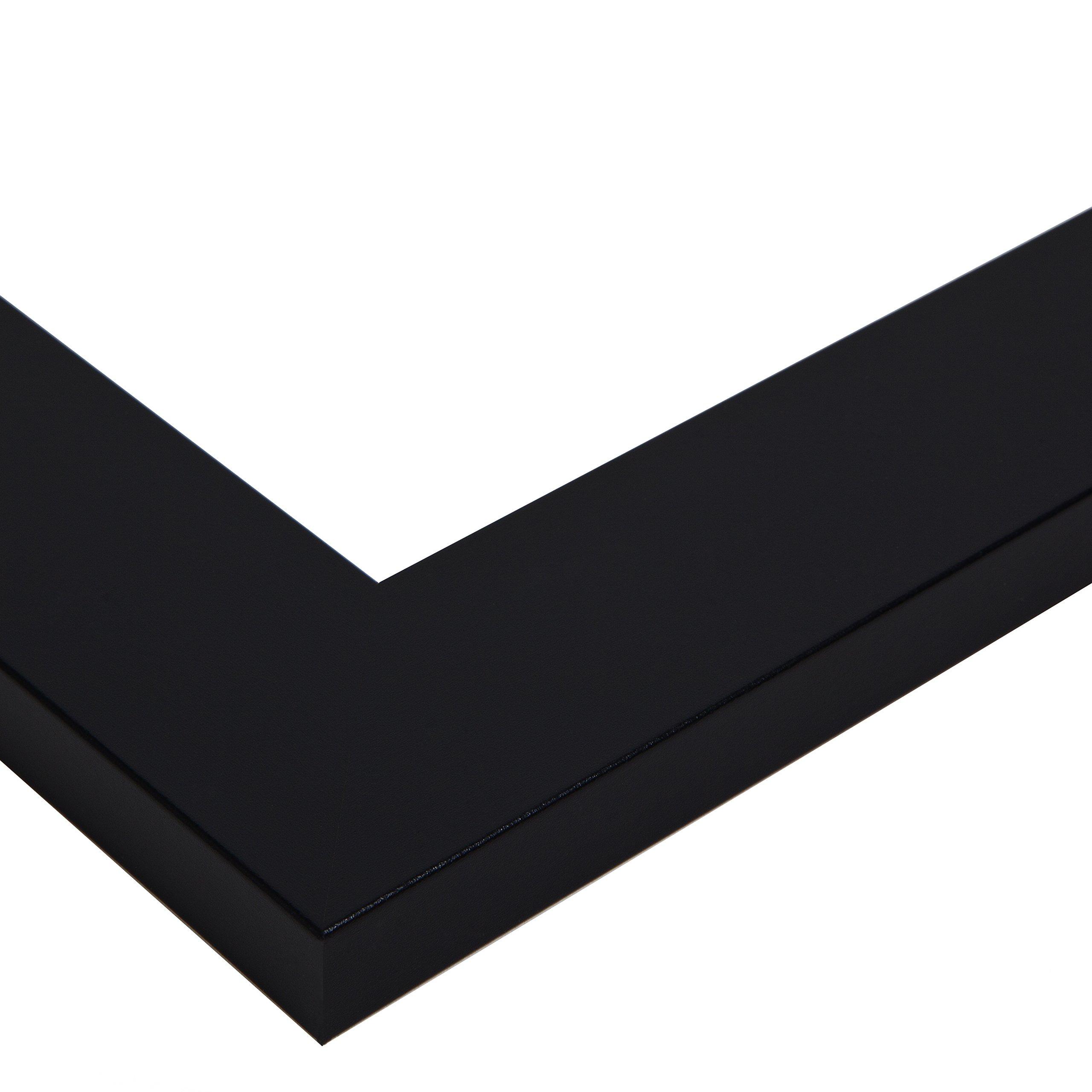 ArtToFrames 12x24 / 12 x 24 Picture Frame Satin Black .. 2\'\' wide with a 2\'\' double mat