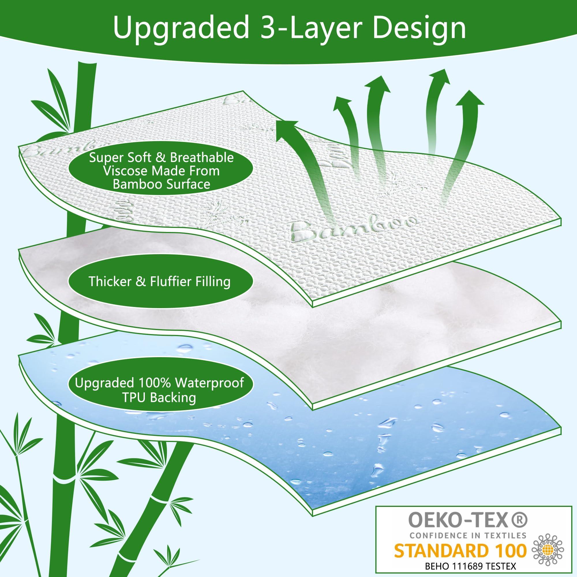 GOONIK GOONIK Full Size Mattress Protector with 4 Straps, Waterproof Full Size Mattress Pad Cover with 6-16 inches Deep Pocket